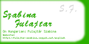 szabina fulajtar business card